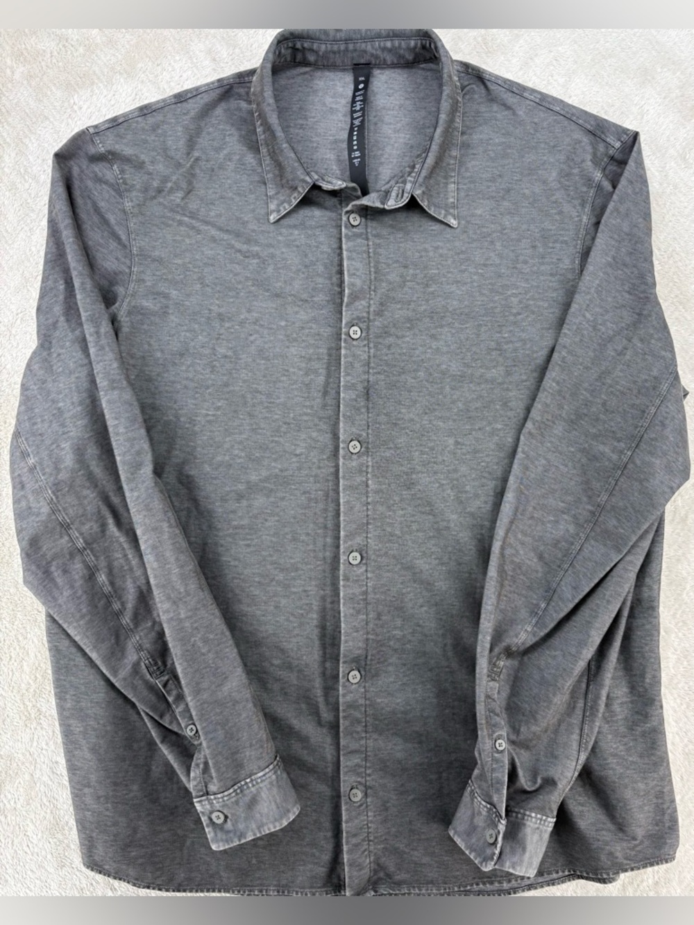 *Lululemon Men's Gray Button Down Shirt XXL Casual Performance Long Sleeve*